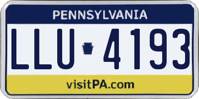 PA license plate LLU4193