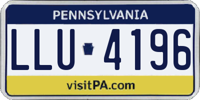 PA license plate LLU4196