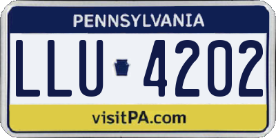PA license plate LLU4202