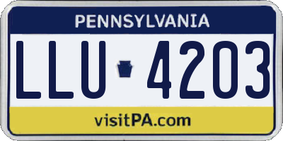 PA license plate LLU4203
