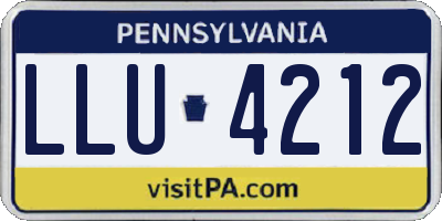 PA license plate LLU4212