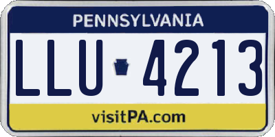PA license plate LLU4213