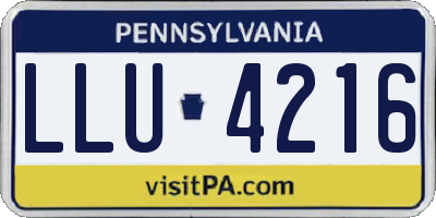 PA license plate LLU4216