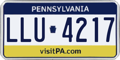 PA license plate LLU4217