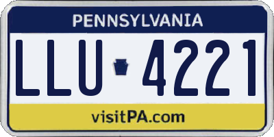 PA license plate LLU4221