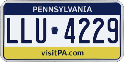 PA license plate LLU4229