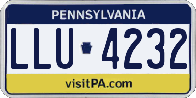 PA license plate LLU4232