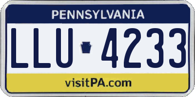 PA license plate LLU4233