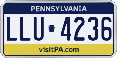 PA license plate LLU4236