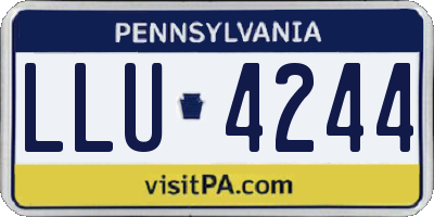 PA license plate LLU4244