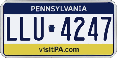 PA license plate LLU4247
