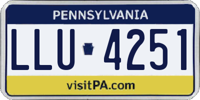 PA license plate LLU4251