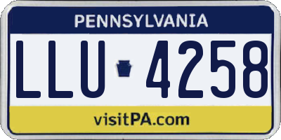 PA license plate LLU4258