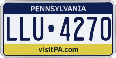 PA license plate LLU4270