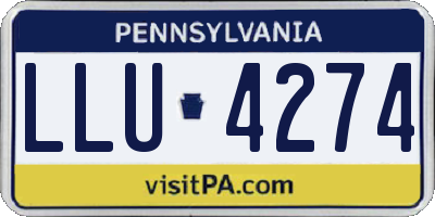 PA license plate LLU4274