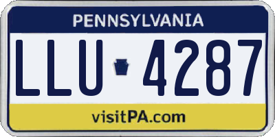 PA license plate LLU4287