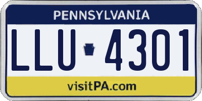 PA license plate LLU4301
