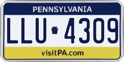 PA license plate LLU4309