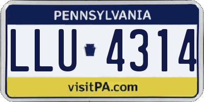 PA license plate LLU4314