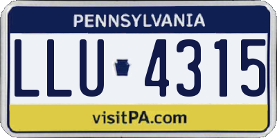 PA license plate LLU4315