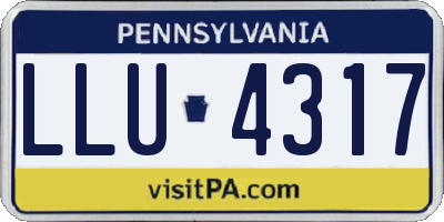 PA license plate LLU4317