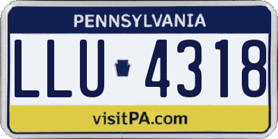 PA license plate LLU4318