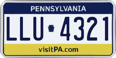 PA license plate LLU4321
