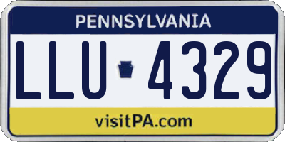 PA license plate LLU4329