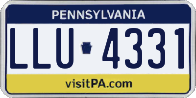 PA license plate LLU4331