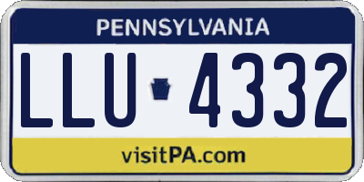 PA license plate LLU4332
