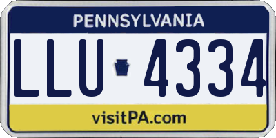 PA license plate LLU4334