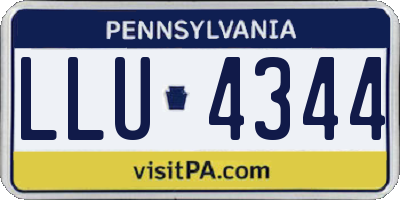 PA license plate LLU4344