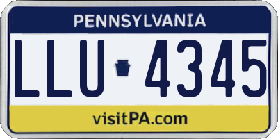 PA license plate LLU4345