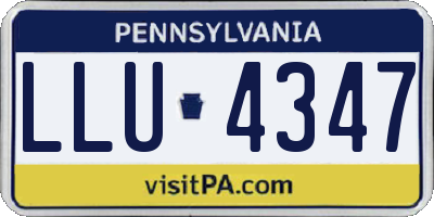 PA license plate LLU4347