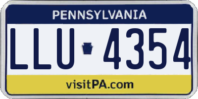 PA license plate LLU4354