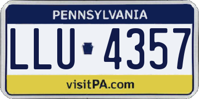 PA license plate LLU4357
