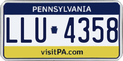 PA license plate LLU4358