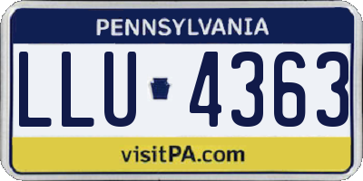 PA license plate LLU4363