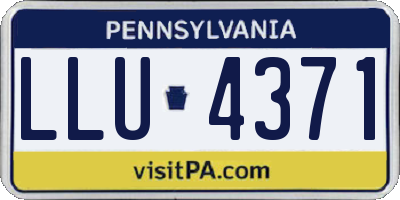 PA license plate LLU4371