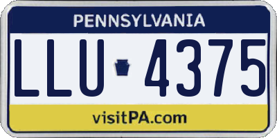 PA license plate LLU4375