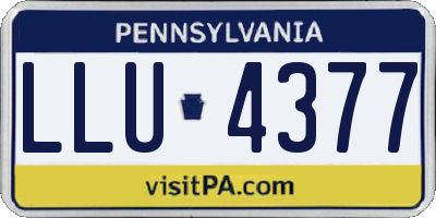 PA license plate LLU4377