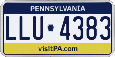 PA license plate LLU4383