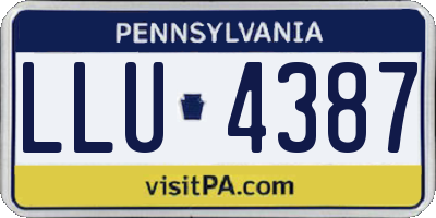 PA license plate LLU4387