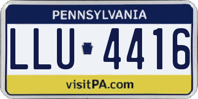 PA license plate LLU4416