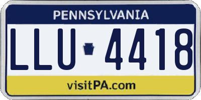 PA license plate LLU4418