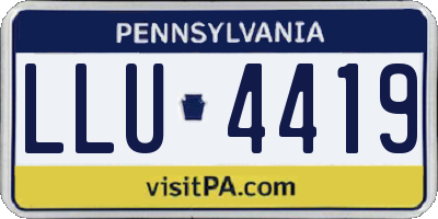 PA license plate LLU4419