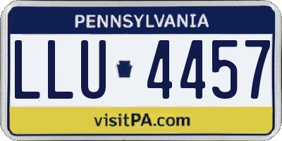 PA license plate LLU4457