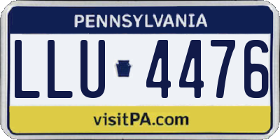 PA license plate LLU4476