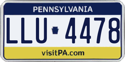 PA license plate LLU4478
