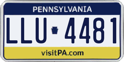 PA license plate LLU4481